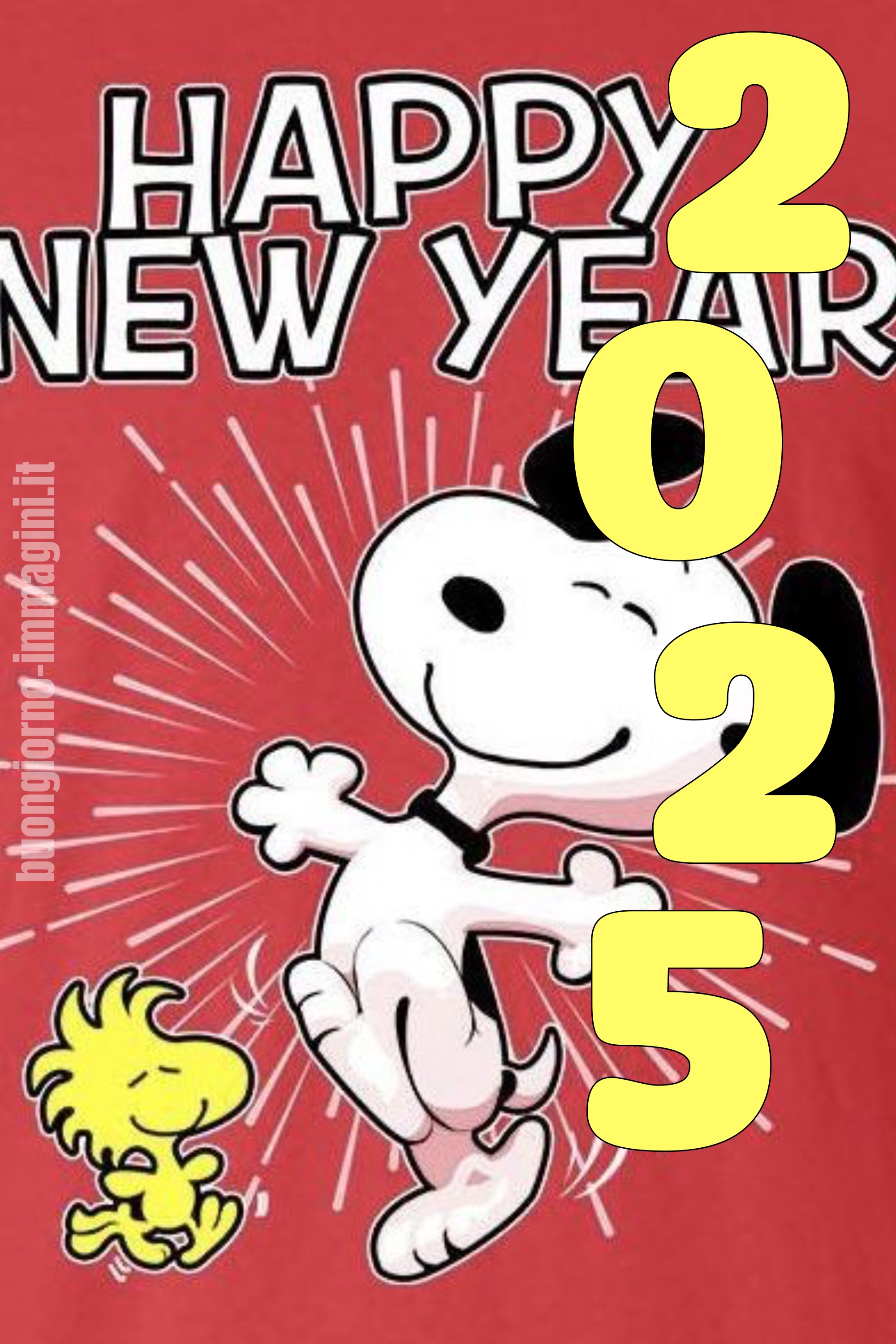 Snoopy augura a tutti un Buon 2025 di Felicità! (cartoline gratis)