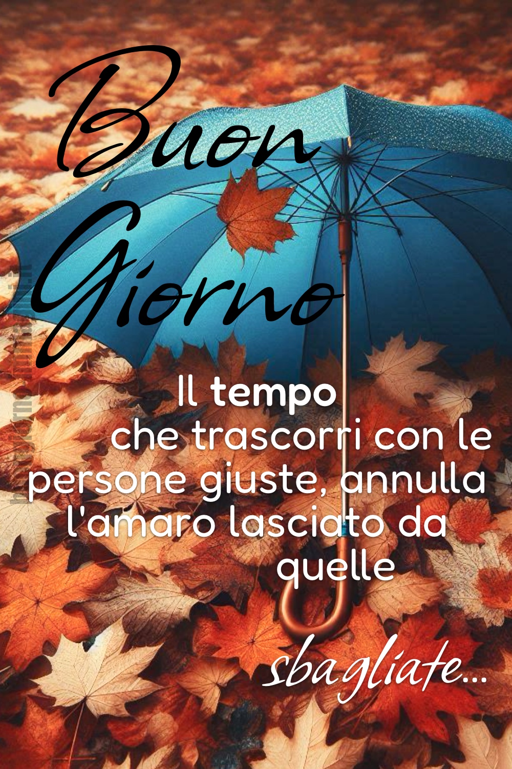 Buon Giorno. Il tempo che trascorri con le persone giuste, annulla l'amaro lasciato da quelle sbagliate...