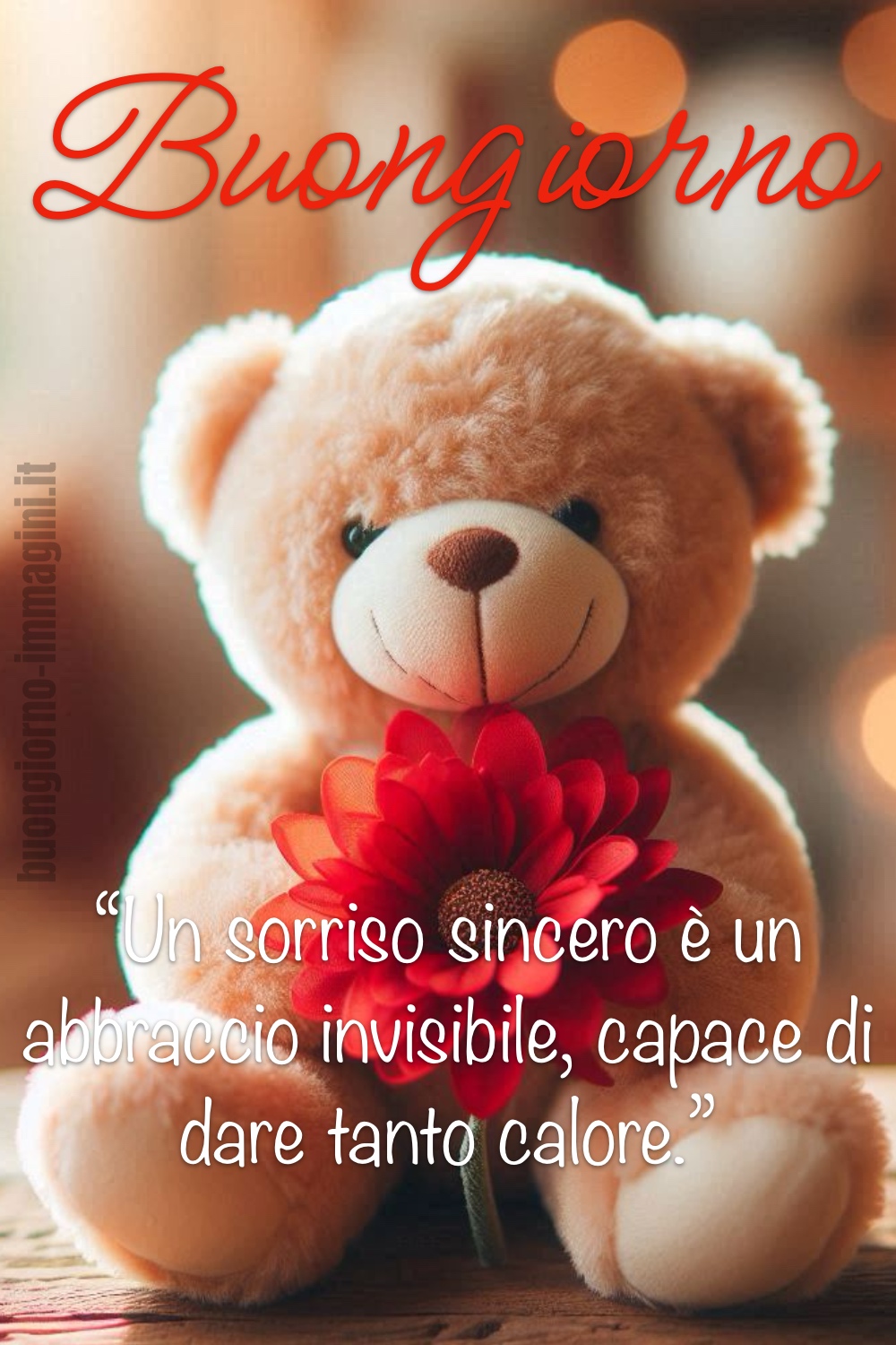 Buongiorno. “Un sorriso sincero è un abbraccio invisibile, capace di dare tanto calore.”